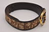 Auth Christian Dior Trotter Belt Canvas Leather Size 65cm 25.6inches Brown 9261I