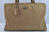 Authentic PRADA Nylon Leather Tessuto Sport Shoulder Hand Bag B8496 Beige 9261J