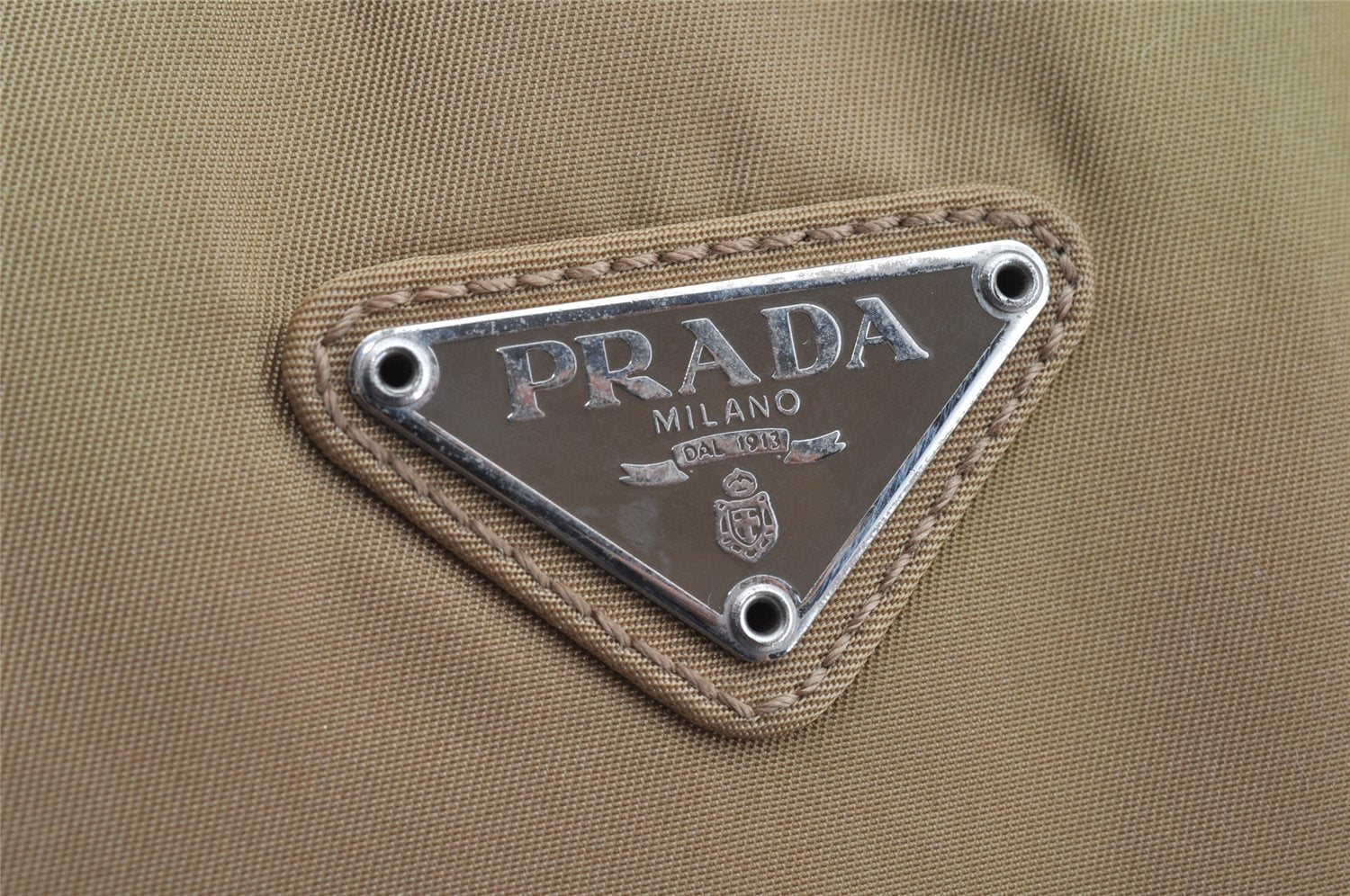 Authentic PRADA Nylon Leather Tessuto Sport Shoulder Hand Bag B8496 Beige 9261J