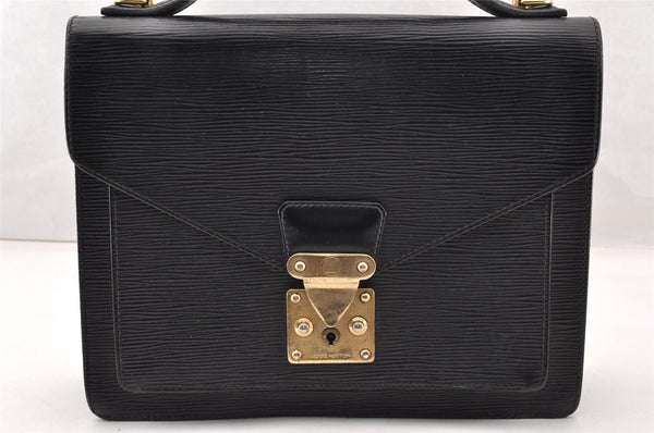 Authentic Louis Vuitton Epi Monceau 2Way Shoulder Hand Bag Black M52122 LV 9262I