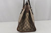 Authentic GUCCI Vintage Hand Tote Bag GG PVC Leather Brown 9262J