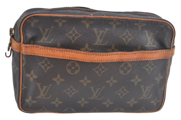 Authentic Louis Vuitton Monogram Compiegne 23 Clutch Hand Bag M51847 LV 9265J