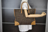 Authentic PRADA Vintage Tweed Leather Shoulder Tote Bag Brown 9266I