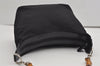 Authentic GUCCI Bamboo Shoulder Hand Bag Purse Nylon Leather Black 9269I