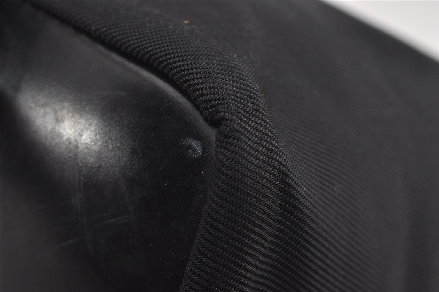 Authentic GUCCI Bamboo Shoulder Hand Bag Purse Nylon Leather Black 9269I