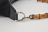 Authentic GUCCI Bamboo Shoulder Hand Bag Purse Nylon Leather Black 9269I