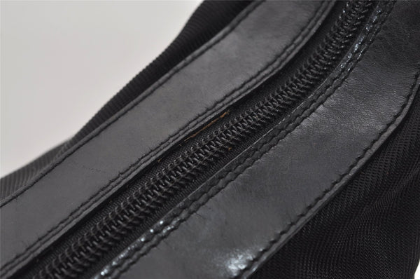 Authentic GUCCI Bamboo Shoulder Hand Bag Purse Nylon Leather Black 9269I