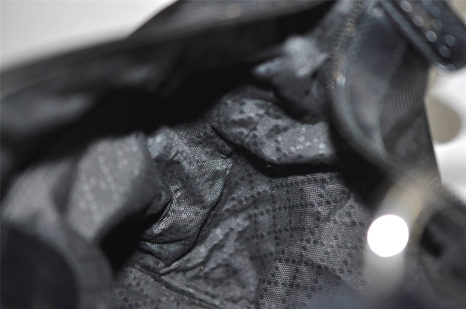 Authentic GUCCI Bamboo Shoulder Hand Bag Purse Nylon Leather Black 9269I