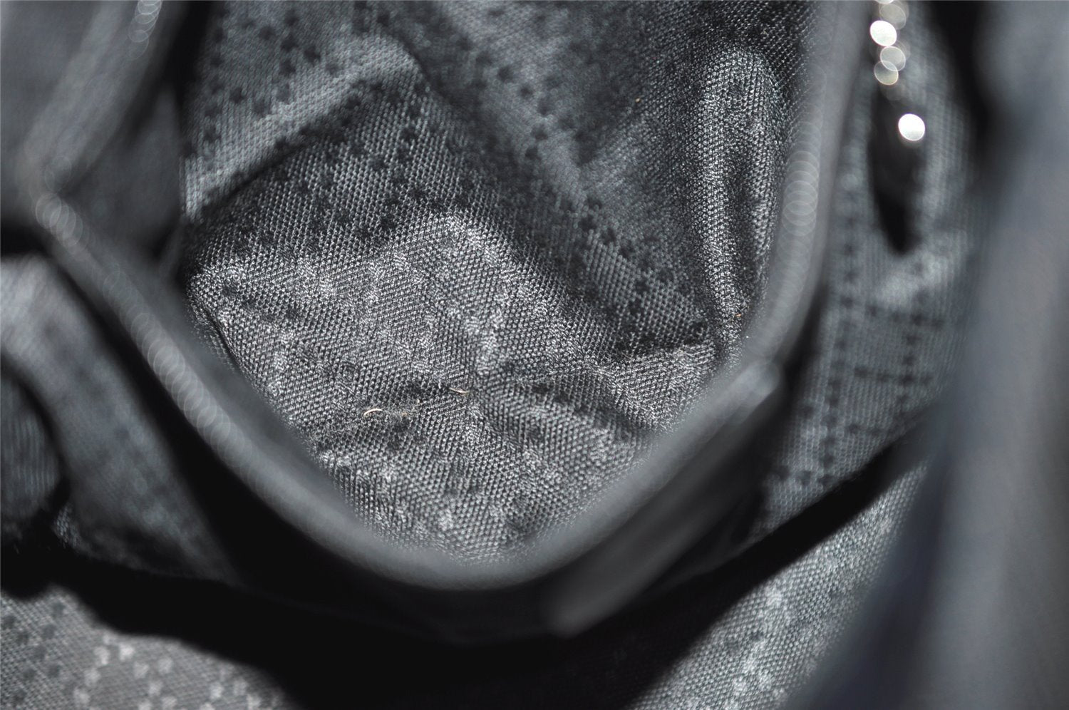 Authentic GUCCI Bamboo Shoulder Hand Bag Purse Nylon Leather Black 9269I