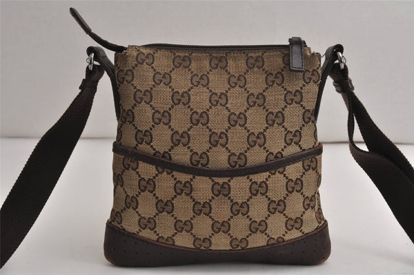 Authentic GUCCI Shoulder Cross Bag Purse GG Canvas Leather 147671 Brown 9269J