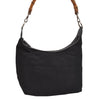 Authentic GUCCI Bamboo Shoulder Hand Bag Purse Nylon Leather Black 9270I