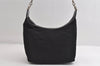 Authentic GUCCI Bamboo Shoulder Hand Bag Purse Nylon Leather Black 9270I