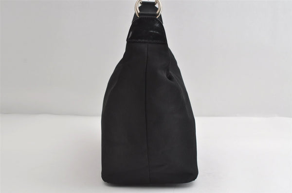 Authentic GUCCI Bamboo Shoulder Hand Bag Purse Nylon Leather Black 9270I