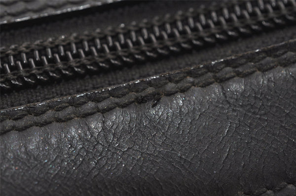 Authentic GUCCI Bamboo Shoulder Hand Bag Purse Nylon Leather Black 9270I