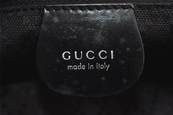 Authentic GUCCI Bamboo Shoulder Hand Bag Purse Nylon Leather Black 9270I