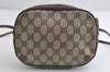 Authentic GUCCI Web Sherry Line Shoulder Bag GG PVC Leather Brown Junk 9271I