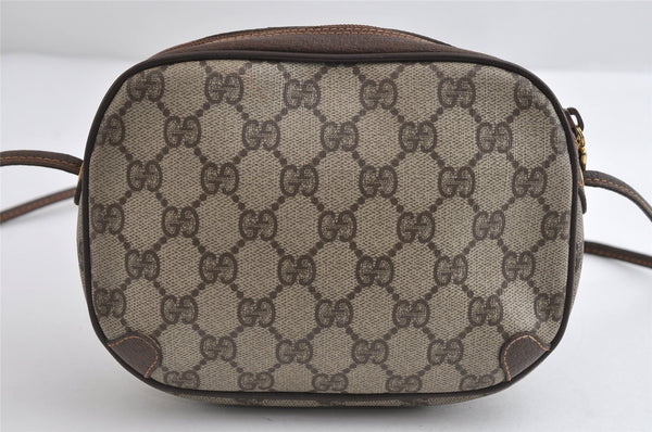 Authentic GUCCI Web Sherry Line Shoulder Bag GG PVC Leather Brown Junk 9271I