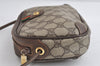 Authentic GUCCI Web Sherry Line Shoulder Bag GG PVC Leather Brown Junk 9271I