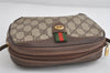 Authentic GUCCI Web Sherry Line Shoulder Bag GG PVC Leather Brown Junk 9271I