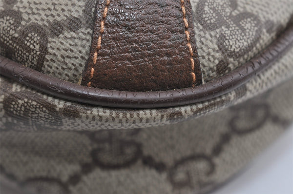 Authentic GUCCI Web Sherry Line Shoulder Bag GG PVC Leather Brown Junk 9271I