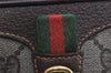 Authentic GUCCI Web Sherry Line Shoulder Bag GG PVC Leather Brown Junk 9271I