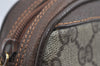 Authentic GUCCI Web Sherry Line Shoulder Bag GG PVC Leather Brown Junk 9271I
