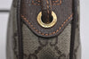 Authentic GUCCI Web Sherry Line Shoulder Bag GG PVC Leather Brown Junk 9271I