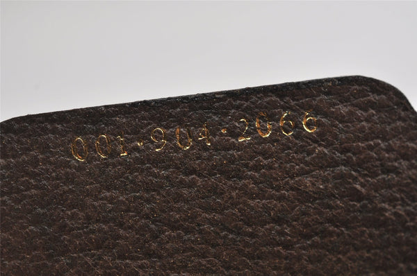 Authentic GUCCI Web Sherry Line Shoulder Bag GG PVC Leather Brown Junk 9271I