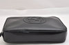 Authentic GUCCI Interlocking G Clutch Hand Bag Purse Enamel Black Junk 9272J