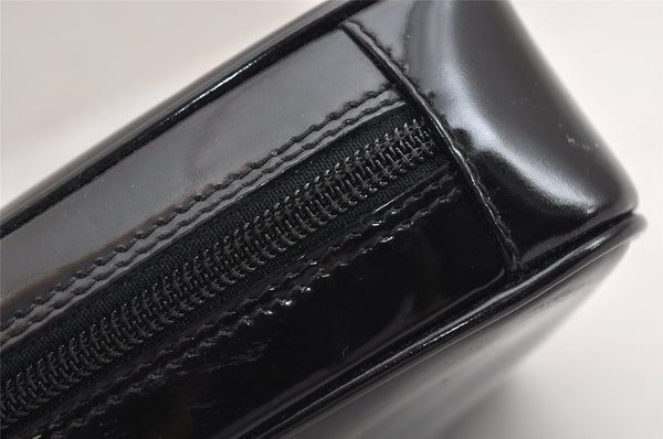 Authentic GUCCI Interlocking G Clutch Hand Bag Purse Enamel Black Junk 9272J