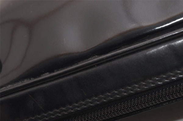 Authentic GUCCI Interlocking G Clutch Hand Bag Purse Enamel Black Junk 9272J