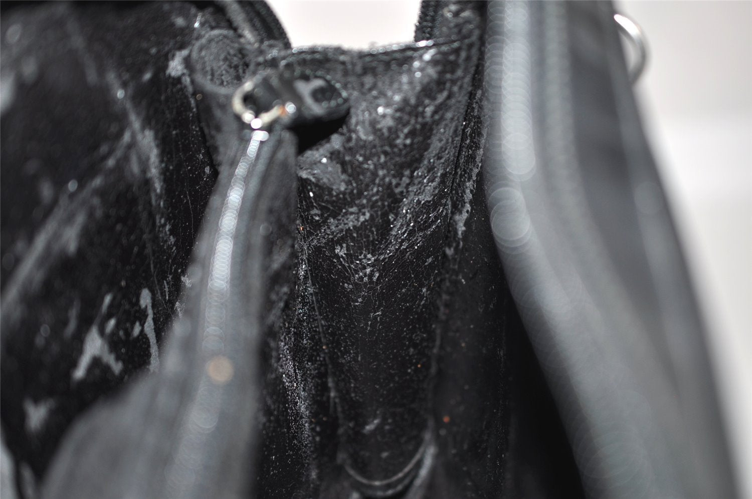 Authentic GUCCI Interlocking G Clutch Hand Bag Purse Enamel Black Junk 9272J