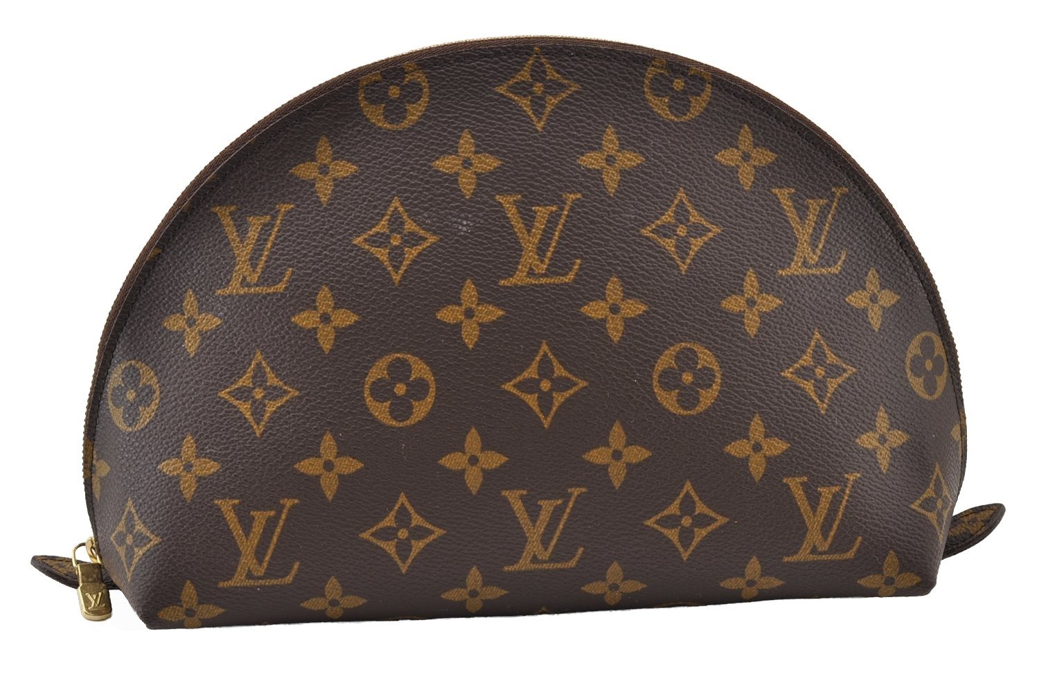 Authentic Louis Vuitton Monogram Trousse Demi Ronde 23 Pouch M47520 Junk 9273I