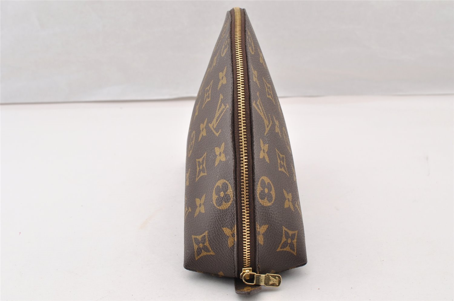 Authentic Louis Vuitton Monogram Trousse Demi Ronde 23 Pouch M47520 Junk 9273I