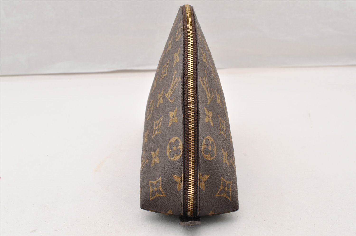 Authentic Louis Vuitton Monogram Trousse Demi Ronde 23 Pouch M47520 Junk 9273I