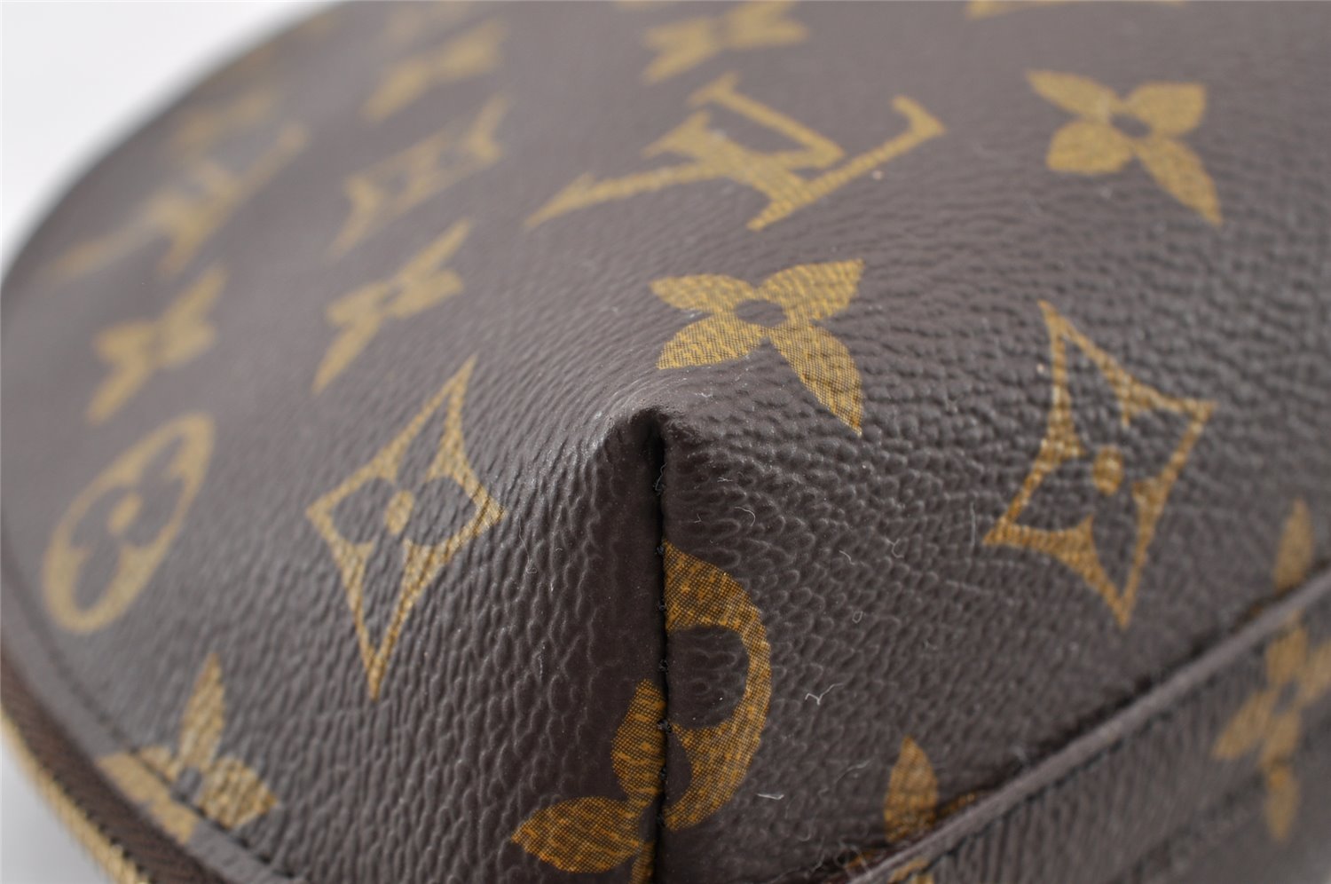 Authentic Louis Vuitton Monogram Trousse Demi Ronde 23 Pouch M47520 Junk 9273I