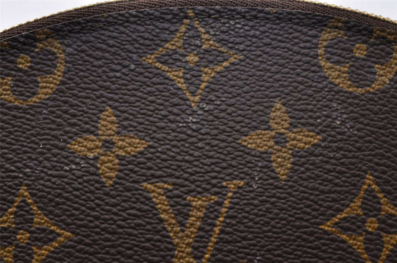 Authentic Louis Vuitton Monogram Trousse Demi Ronde 23 Pouch M47520 Junk 9273I