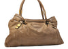 Authentic Chloe Vintage Victoria Shoulder Tote Bag Leather Brown 9273J