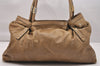 Authentic Chloe Vintage Victoria Shoulder Tote Bag Leather Brown 9273J