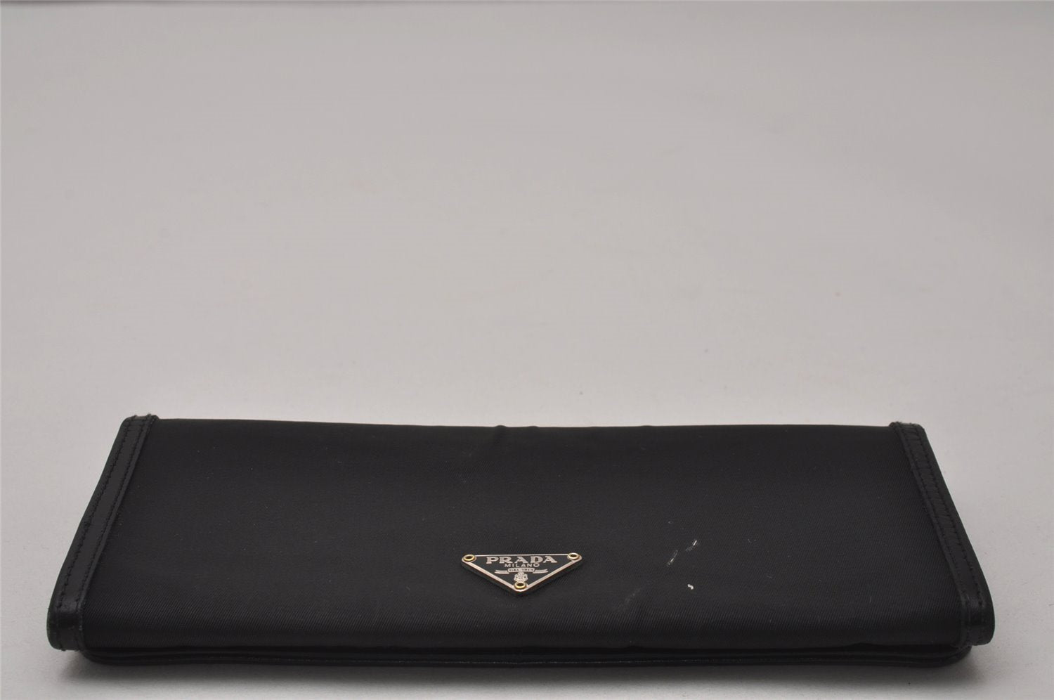 Authentic PRADA Vintage Nylon Leather Long Wallet Purse Black 9274I