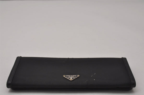 Authentic PRADA Vintage Nylon Leather Long Wallet Purse Black 9274I