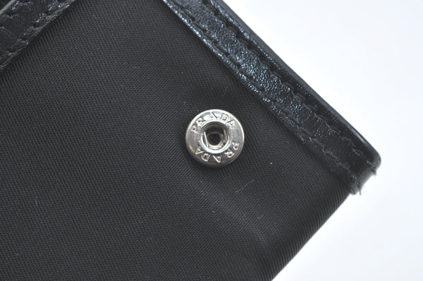 Authentic PRADA Vintage Nylon Leather Long Wallet Purse Black 9274I