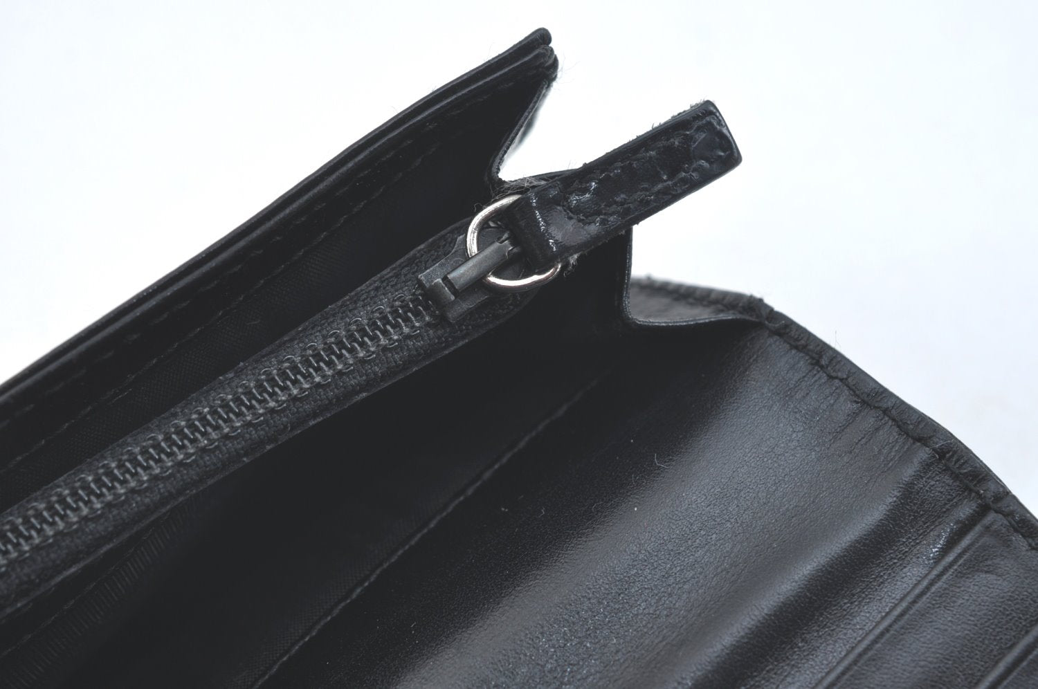 Authentic PRADA Vintage Nylon Leather Long Wallet Purse Black 9274I