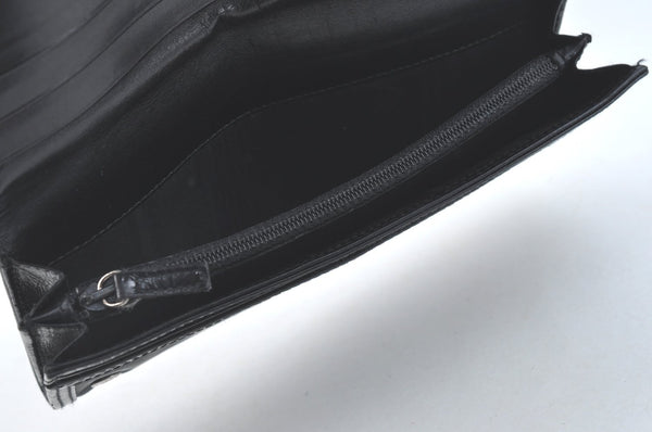 Authentic PRADA Vintage Nylon Leather Long Wallet Purse Black 9274I