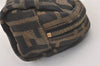 Authentic FENDI Vintage Zucca Pouch Purse Canvas Leather Brown 9274J