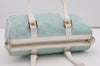 Authentic GUCCI Hand Boston Bag Purse GG Canvas Leather 0000851 Light Blue 9275I