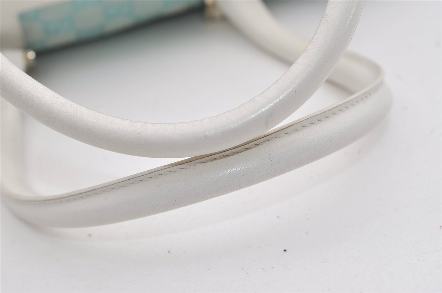 Authentic GUCCI Hand Boston Bag Purse GG Canvas Leather 0000851 Light Blue 9275I