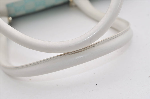 Authentic GUCCI Hand Boston Bag Purse GG Canvas Leather 0000851 Light Blue 9275I