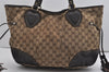 Authentic GUCCI Tribeca Tassel Tote Bag GG Canvas Leather 211954 Brown 9276I