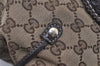 Authentic GUCCI Tribeca Tassel Tote Bag GG Canvas Leather 211954 Brown 9276I